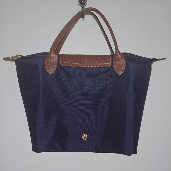 Authentic Longchamp Le Pliage small handbag Navy - Picture 6 of 11